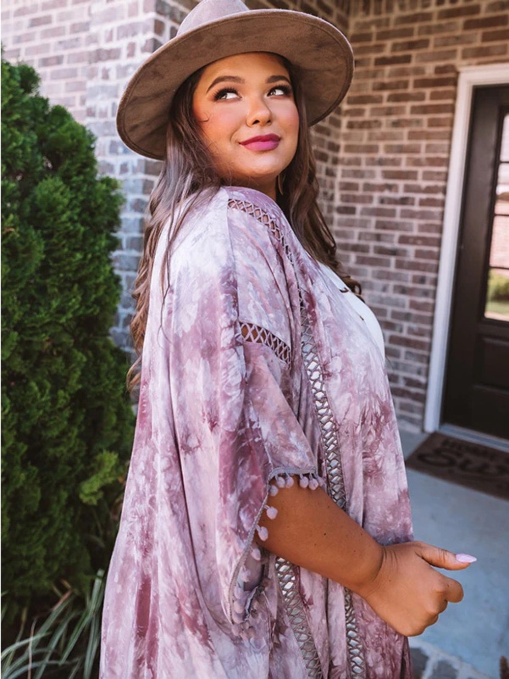 🆕💜L. LOVE: Acid Washed Plum Kimono S/M
